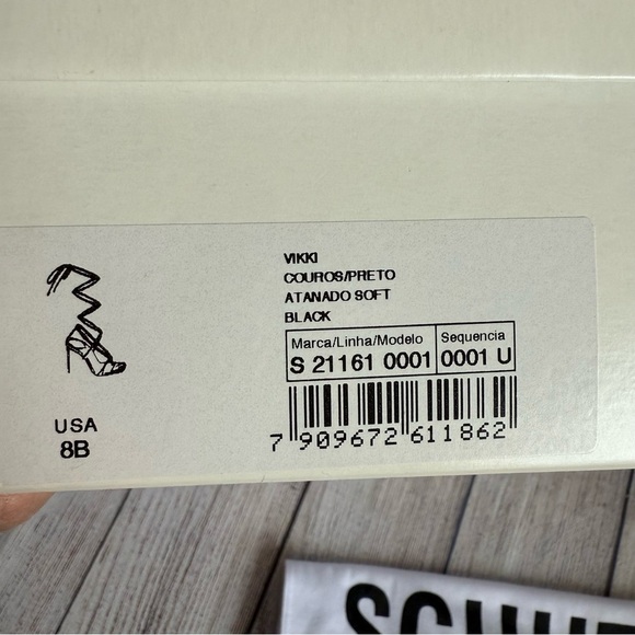 SCHUTZ Vikki Black Leather Lace Up Sandals 8 - Picture 7 of 7